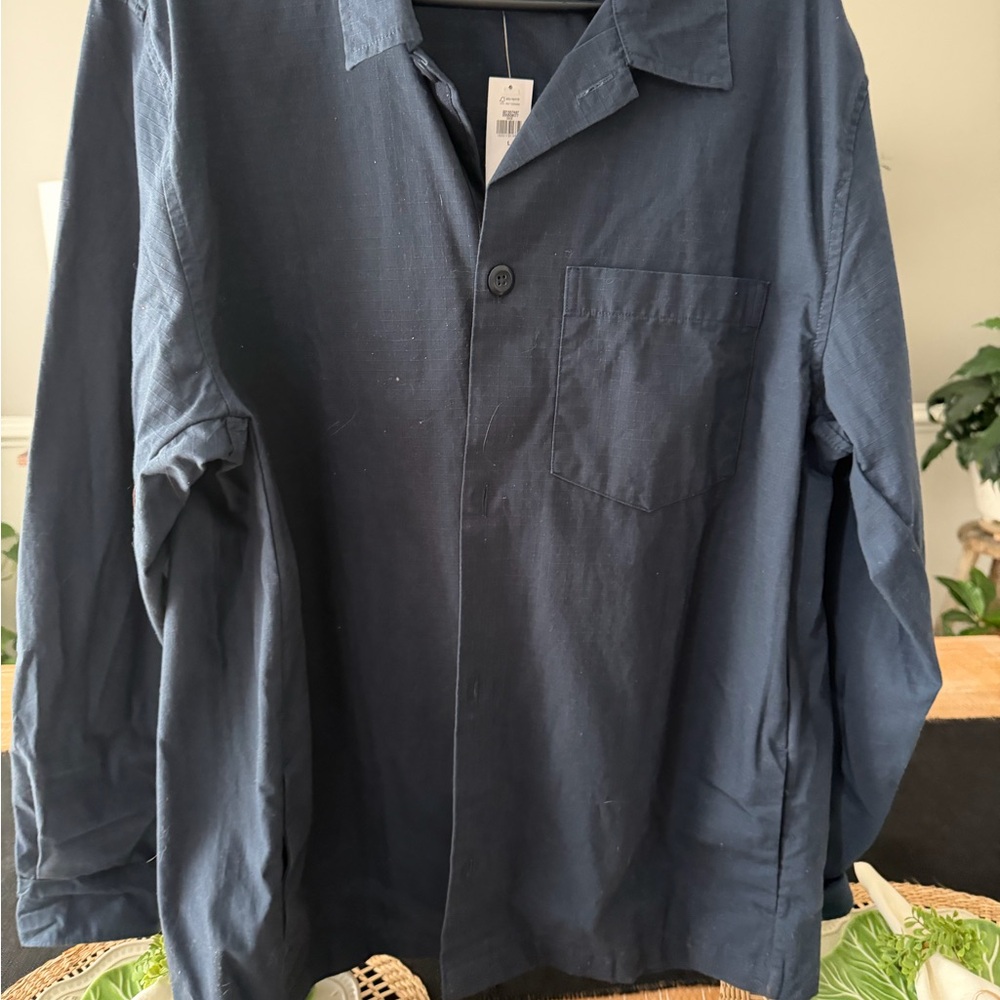 GAP Dark Navy Lightweight Button-Up Shirt Jacket